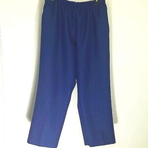 Alfred Dunner Petite Pants pull on stretch straight leg purple pockets 16P